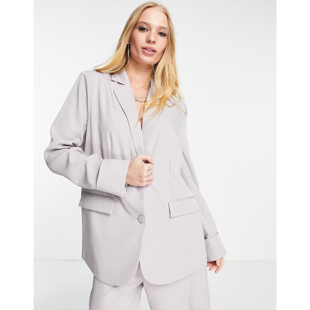 4th + Reckless Women's Lilac Tailored Notched Oversized Cuff Detail Blazer US XL